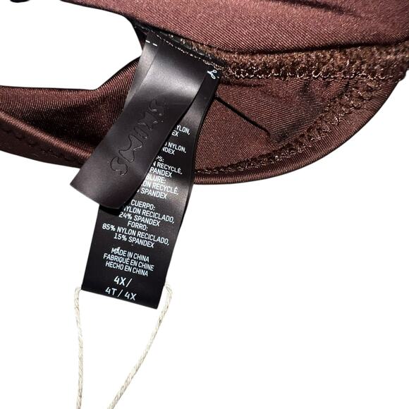 SKIMS Kim Kardashian Micro scoop cocoa brown string bikini top size 4x plus NWT - Picture 6 of 6